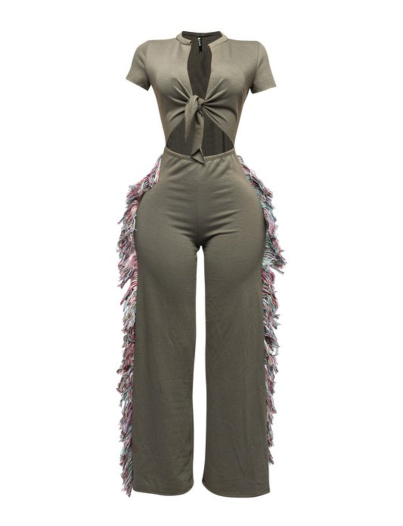 The Fringe Jumpsuit(Olive)