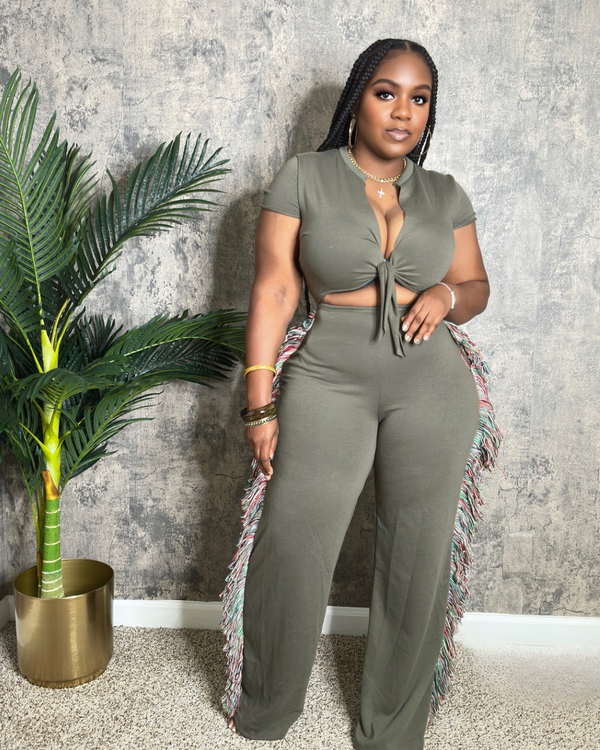 The Fringe Jumpsuit(Olive)