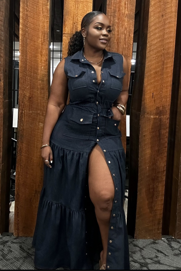 Jasmine Denim Maxi Dress